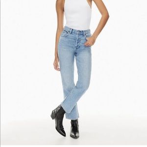 Denim Forum Women's The Arlo High Rise Straight Blue Jeans | Size 28